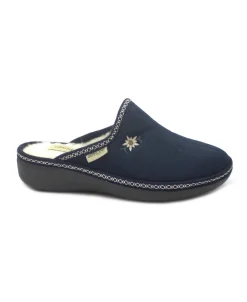 GRUNLAND ALDE CI0835 blu ciabatte pantofole donna panno morbido pelo