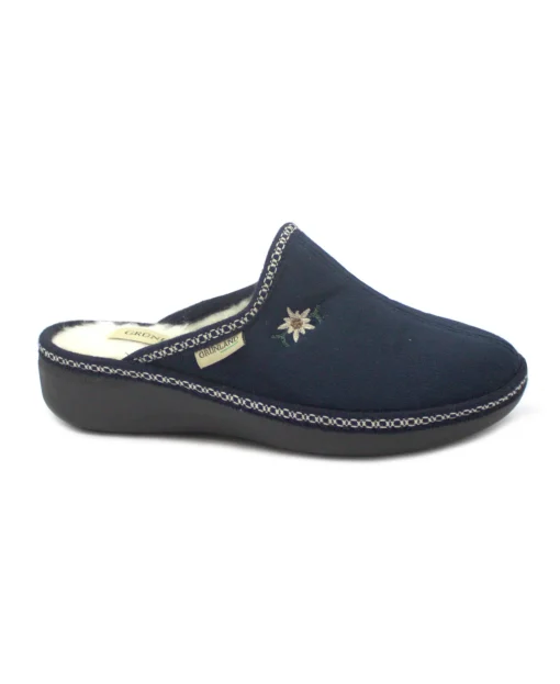 GRUNLAND ALDE CI0835 blu ciabatte pantofole donna panno morbido pelo