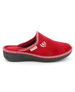 GRUNLAND ALDE CI0834 rosso vino ciabatte pantofole donna panno morbido pelo