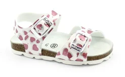 GRUNLAND ARIA SB1535 bianco cuori sandalo bambina fibbie birk