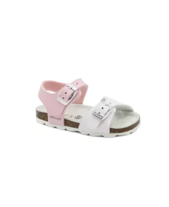 GRUNLAND ARIA SB0027 bianco rosa sandalo bambina fibbie birk