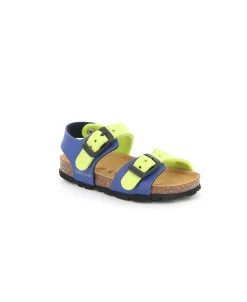 GRUNLAND ARIA SB0027 royal lime sandalo bambino fibbie birk plantarino anatomico