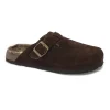 GRUNLAND BOBO CB2247 marrone ciabatte uomo pelle fibbia punta chiusa pelo