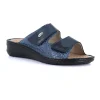 GRUNLAND DAMI CE0256 avio blu ciabatte donna plantare estraibile strappi pelle