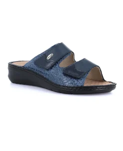 GRUNLAND DAMI CE0256 avio blu ciabatte donna plantare estraibile strappi pelle