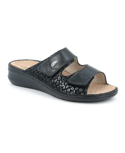 GRUNLAND DAMI CE0256 nero ciabatte donna plantare estraibile strappi pelle