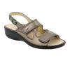 GRUNLAND DARA SE0401 piombo sandali donna strappi plantare estraibile