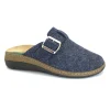 GRUNLAND DASA CE0865 blu ciabatte donna plantare estraibile fibbia tessuto