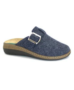 GRUNLAND DASA CE0865 blu ciabatte donna plantare estraibile fibbia tessuto