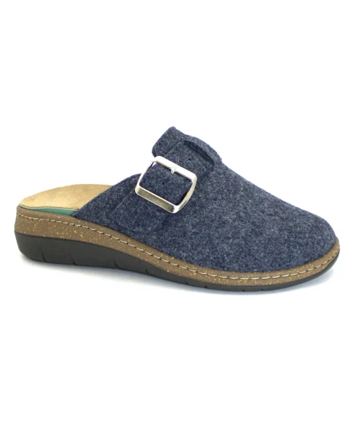 GRUNLAND DASA CE0865 blu ciabatte donna plantare estraibile fibbia tessuto