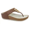 GRUNLAND DIRA CI1583 cuoio scarpe ciabatte donna zeppa infradito strappo