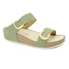 GRUNLAND DIRA CI2577 oliva verde scarpe ciabatte donna zeppa strappi