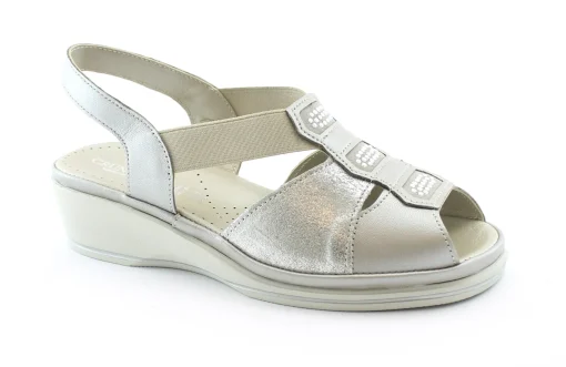 GRUNLAND ELOI SA2530 ostrica beige sandali donna comfort elastico zeppa