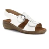 GRUNLAND ESSI SE0215 bianco sandali donna pelle strappi plantare estraibile
