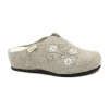 GRUNLAND GABY CI2999 nocciola ciabatte donna zeppa feltro fiore zeppa