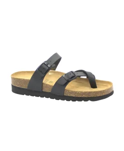 GRUNLAND HOLA CB2440 nero ciabatte donna infradito re-soft anatomiche fibbie