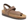 GRUNLAND HOLA SB1568 testa di moro sandalo fibbie donna infradito pelle re-soft