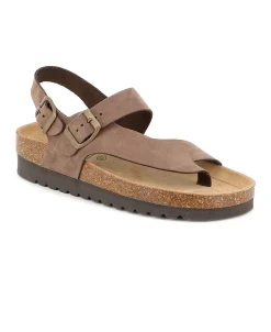 GRUNLAND HOLA SB1568 testa di moro sandalo fibbie donna infradito pelle re-soft