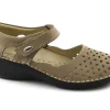 GRUNLAND INES SC3790 corda beige scarpe donna comfort plantare estraibile ballerine cinturino strappo