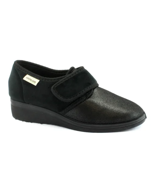 GRUNLAND IRAE PA0598 nero scarpe donna pantofola strappo tessuto elasticizzato