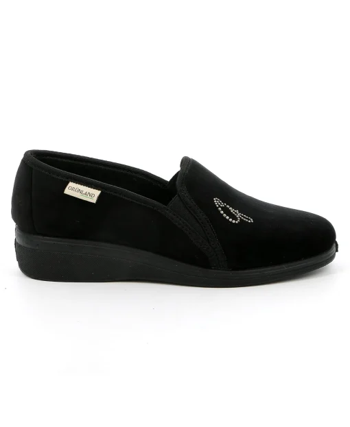 GRUNLAND IRAE PA1091 nero scarpe pantofole donna slip on zeppetta elastico