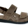 GRUNLAND LAPO SA2461 castagno marrone sandalo uomo fasce strappi pelle