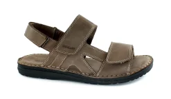 GRUNLAND LAPO SA2461 castagno marrone sandalo uomo fasce strappi pelle