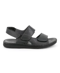 GRUNLAND LAPO SA1241 nero sandalo uomo pelle strappi