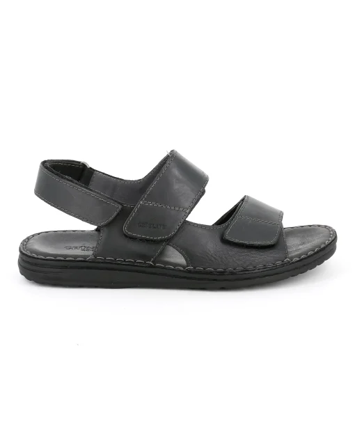 GRUNLAND LAPO SA1241 nero sandalo uomo pelle strappi