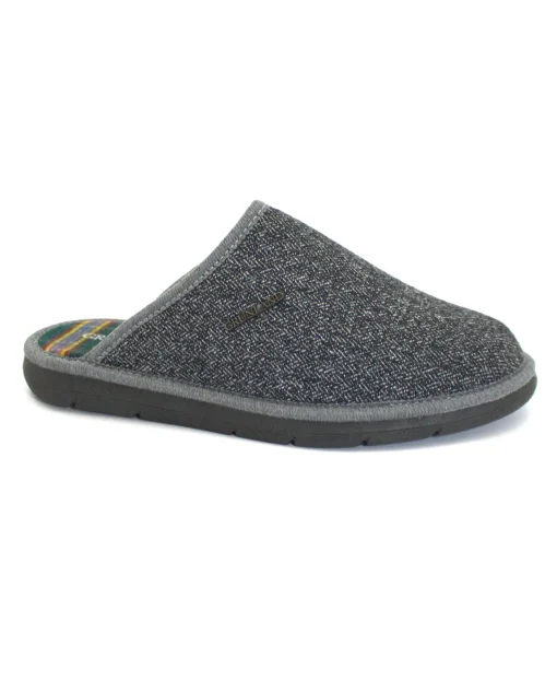 GRUNLAND LOSO CI1883 antracite ciabatte uomo pantofola tessuto panno re-soft