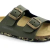 GRUNLAND LUCE CB2651 26/31 oliva multi verde ciabatte bambino birk fibbie