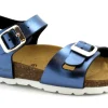 GRUNLAND LUCE SB0393 25/31 blu laminato sandalo bambina fibbie birk pelle