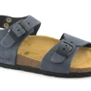 GRUNLAND LUCE SB0205 32/41 blu sandali bambino birk fibbie pelle
