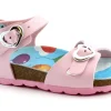 GRUNLAND LUCE SB1239 32/36 cipria rosa sandalo bambina fibbie birk pellepalloncini
