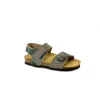 GRUNLAND LUCE SB2145 tortora mix sandalo bambino fibbia strappo soft