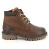 GRUNLAND MICH PO2301 marrone 28/34 scarponcini bambino pelle lacci zip