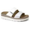 GRUNLAND MOLL CE0458 bianco ciabatte donna pelle strappi plantare estraibile