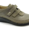 GRUNLAND NESI SC5150 taupe marrone scarpe donna comfort strappi pelle