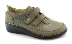 GRUNLAND NESI SC5150 taupe marrone scarpe donna comfort strappi pelle