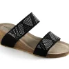 GRUNLAND PAGE CB1210 nero sandali ciabatte donna zeppa strass pelle