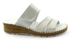 GRUNLAND PALO CI2859 ghiaccio bianco ciabatte donna zeppa strappo