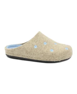 GRUNLAND PILA CI2971 beige sky azzurro ciabatte donna feltro