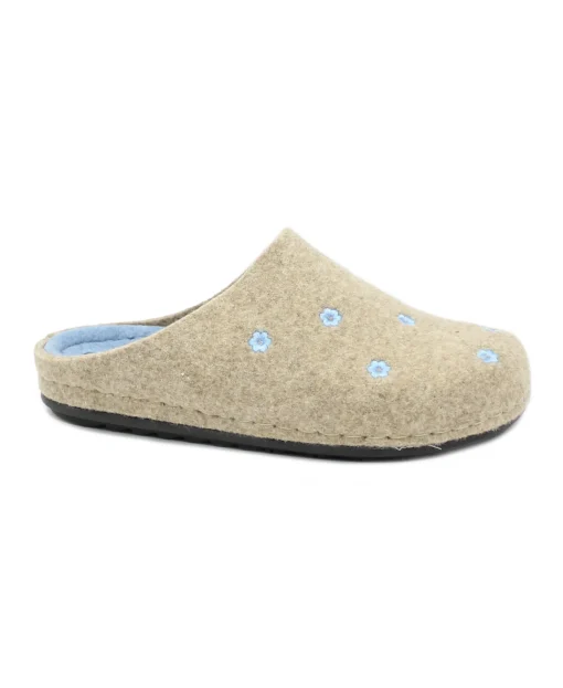 GRUNLAND PILA CI2971 beige sky azzurro ciabatte donna feltro