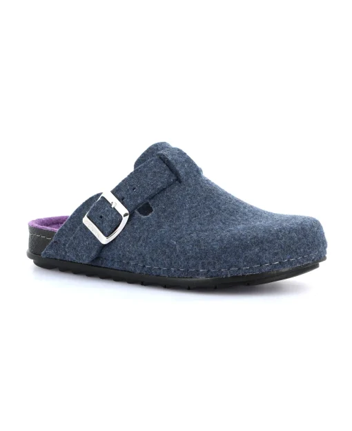 GRUNLAND PILA CI2972 blu viola ciabatte donna feltro fibbia