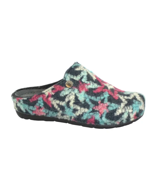 GRUNLAND PRAU CI2634 blu pantofole donna feltro re-soft