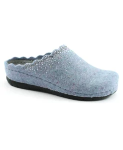 GRUNLAND PRAU CI2632 ceruleo pantofole donna feltro re-soft strass