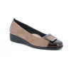 GRUNLAND REES SC5575 taupe scarpe donna ballerina zeppetta pelle