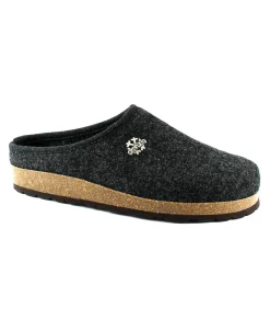 GRUNLAND ROBI CB0173 antracite ciabatte pantofole uomo plantare in feltro lana