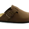 GRUNLAND ROBI CB7033 marrone ciabatte uomo anatomiche fibbia pelle punta chiusa