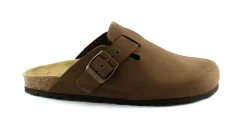 GRUNLAND ROBI CB7033 marrone ciabatte uomo anatomiche fibbia pelle punta chiusa